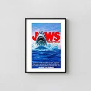 Jaws: The Revenge | Movie Poster | Iconic Shark Attack Horror Movies Posters xe2x80x93 Portrait Frame Wall Art Mockup | MerchFuse