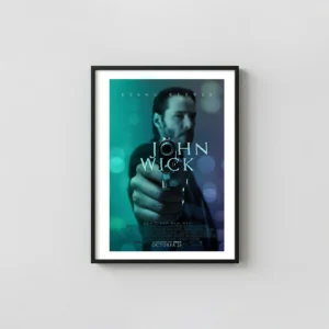 John Wick | Movie Poster | Iconic Keanu Reeves Gun Wall Action & Adventure Movie Posters xe2x80x93 Portrait Frame Wall Art Mockup | MerchFuse