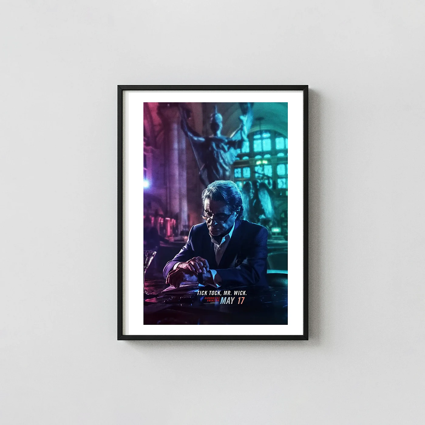 John Wick 3 Parabellum Movie Poster ft. Charon Tick Tock - movie poster wall art print