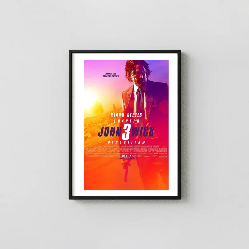 John Wick 3: Parabellum | Movie Poster | Iconic Neon Action Film Print