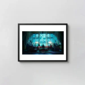 John Wick: Chapter 3 | Movie Poster | Iconic High Table Lobby Scene Action & Adventure Movie Posters xe2x80x93 Landscape Frame Wall Art Mockup | MerchFuse