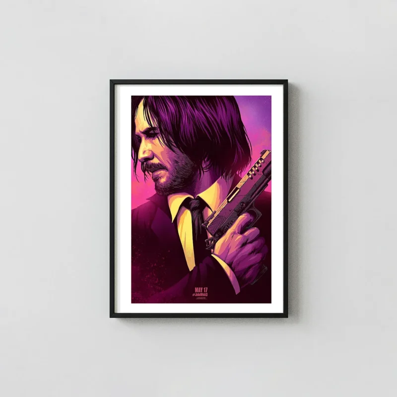 John Wick | Movie Poster | Neon Stylized Portrait Print
