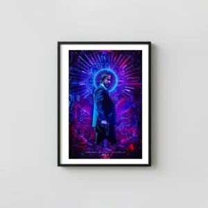 John Wick: Chapter 3 Parabellum | Movie Poster | Neon Halo Shrine Action & Adventure Movie Posters xe2x80x93 Portrait Frame Wall Art Mockup | MerchFuse