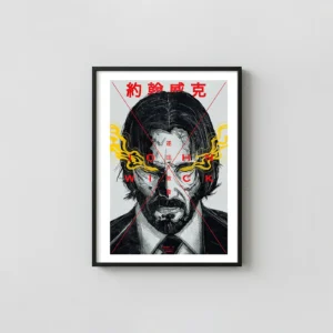 John Wick 3 Parabellum | Movie Poster | Gritty Neo-Noir Character Art Action & Adventure Movie Posters xe2x80x93 Portrait Frame Wall Art Mockup | MerchFuse