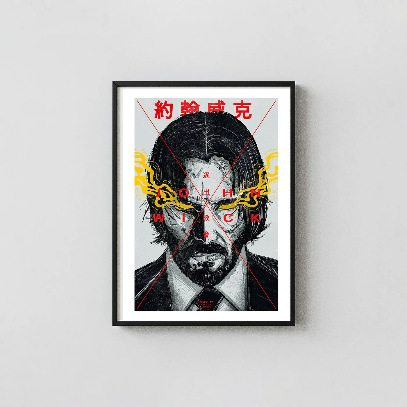 John Wick 3 Parabellum Movie Poster Gritty Neo-Noir Character Art - movie poster wall art print