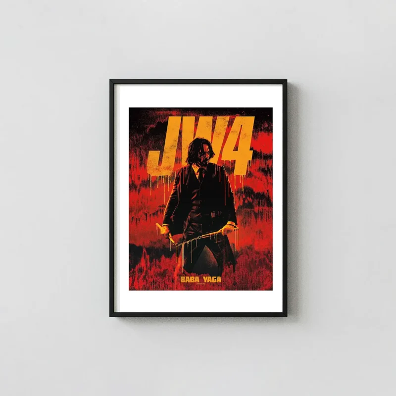 John Wick 4 | Movie Poster | Baba Yaga Nunchaku Wall Art Print