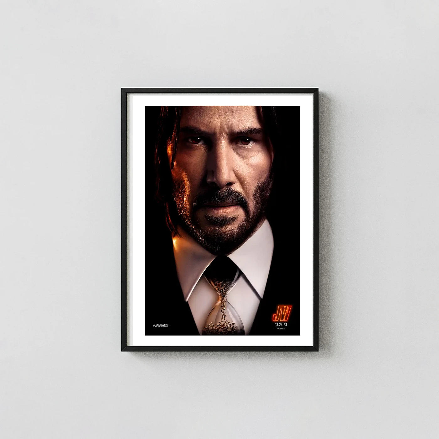 John Wick Chapter 4 Movie Poster Keanu Reeves Close-Up - movie poster wall art print