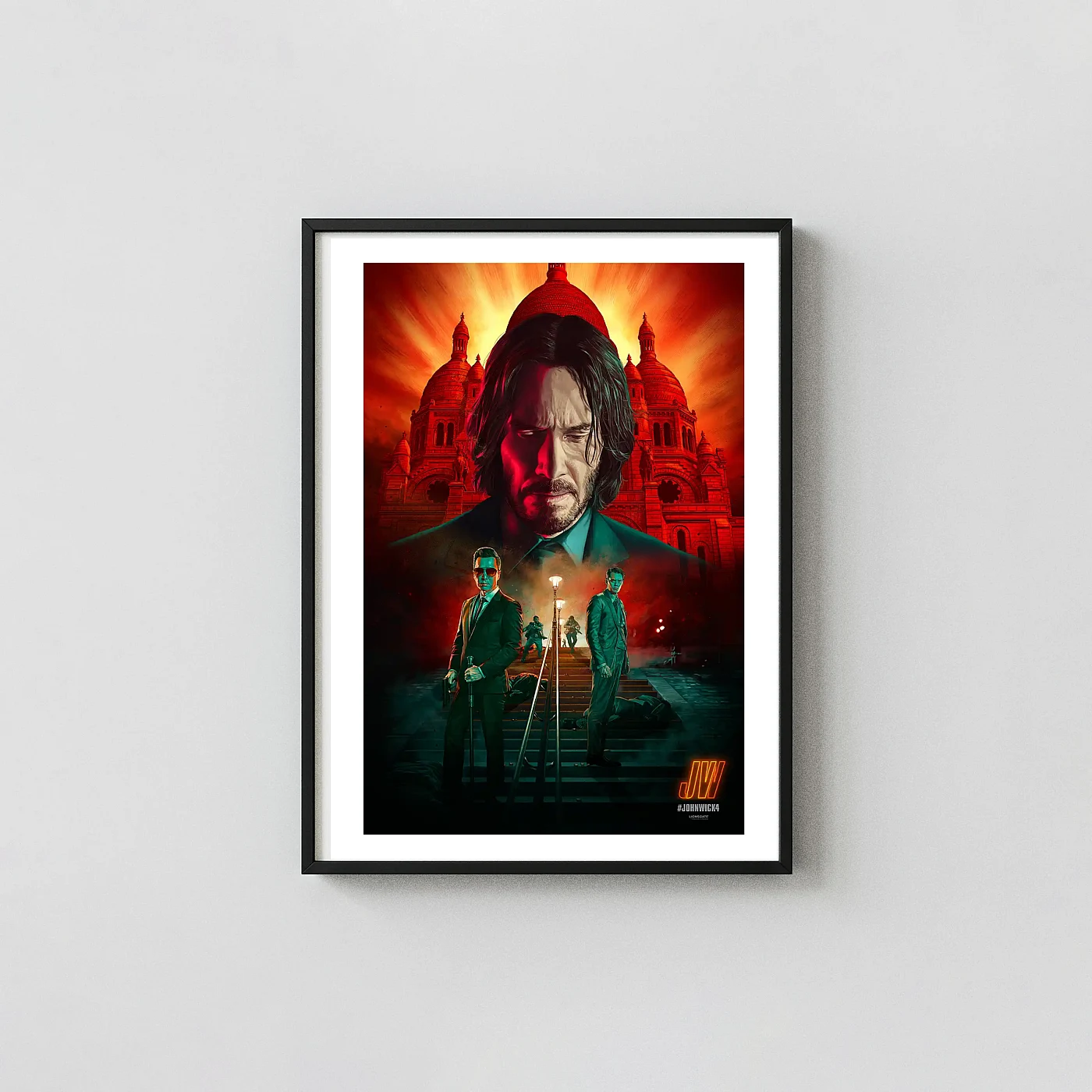John Wick Chapter 4 Movie Poster Dramatic Sacré-Cœur - movie poster wall art print