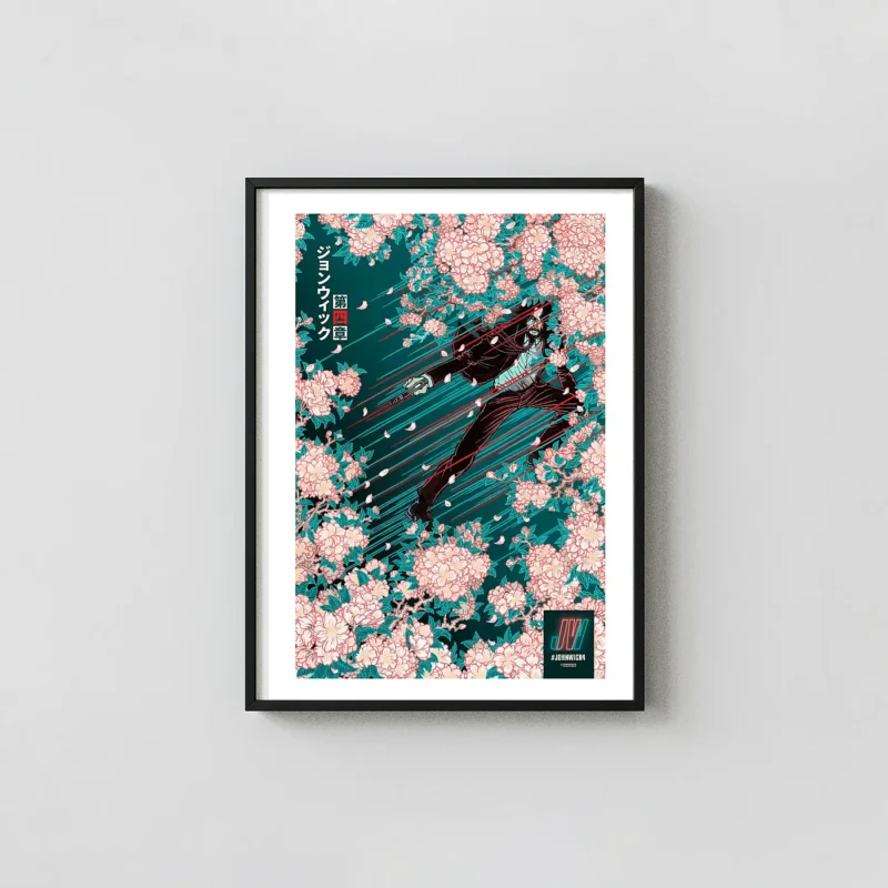 John Wick: Chapter 4 | Movie Poster | Neo-Noir Floral Action Art