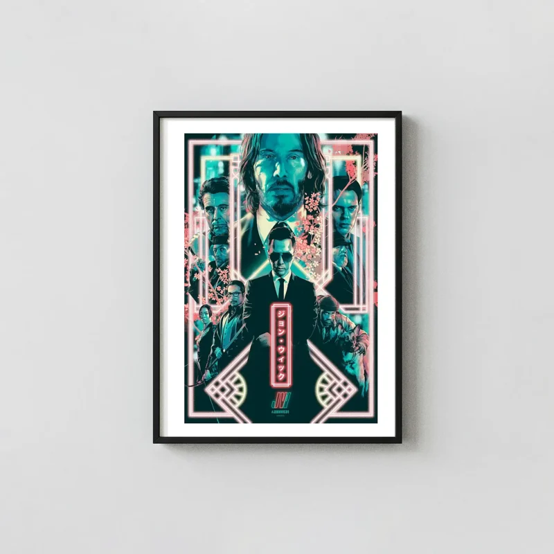 John Wick: Chapter 4 | Movie Poster | Neon Japanese Style Wall Art