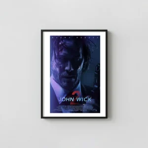 John Wick: Chapter 2 | Movie Poster | Intense Keanu Reeves Portrait Art Action & Adventure Movie Posters xe2x80x93 Portrait Frame Wall Art Mockup | MerchFuse