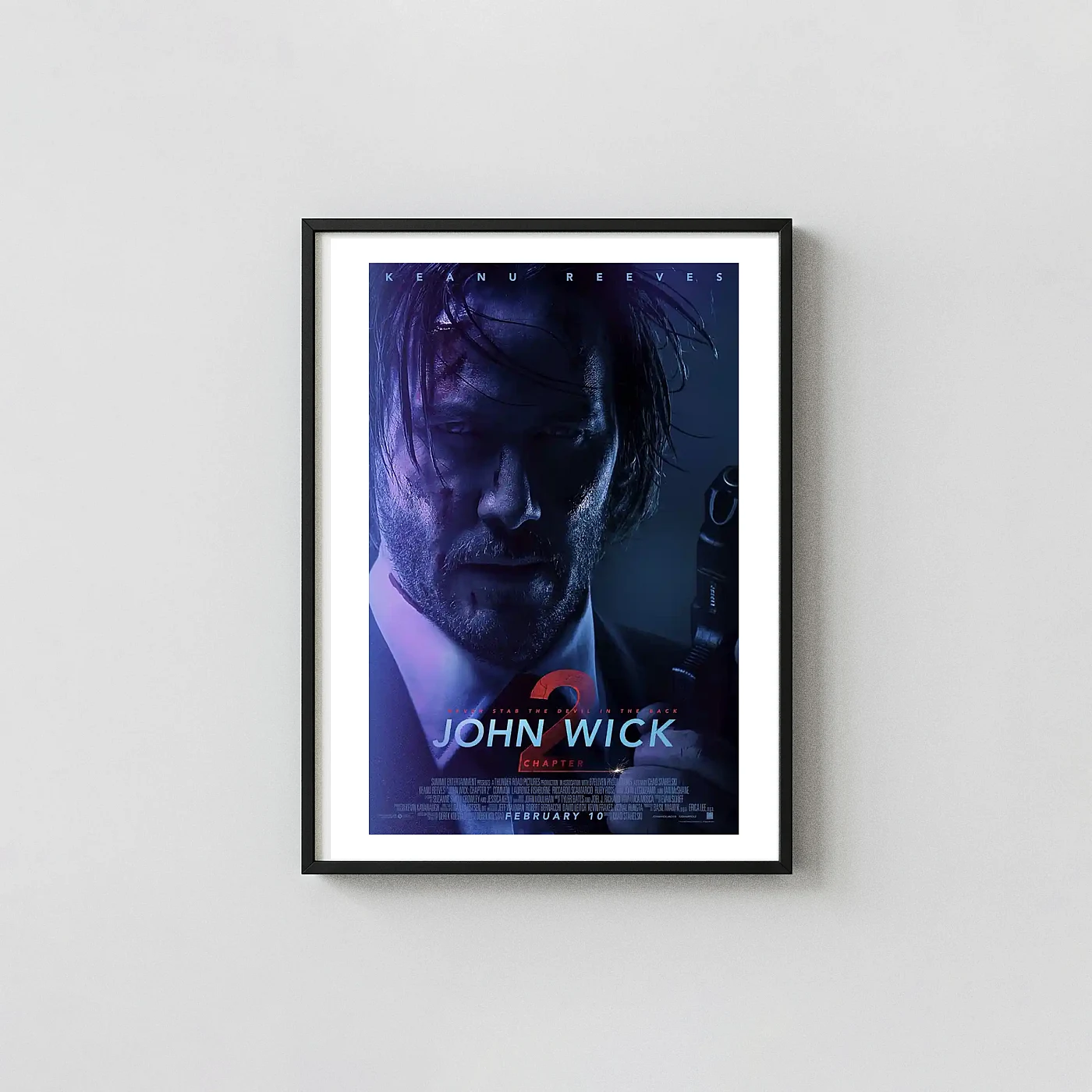 John Wick Chapter 2 Movie Poster Intense Keanu Reeves Portrait Art - movie poster wall art print
