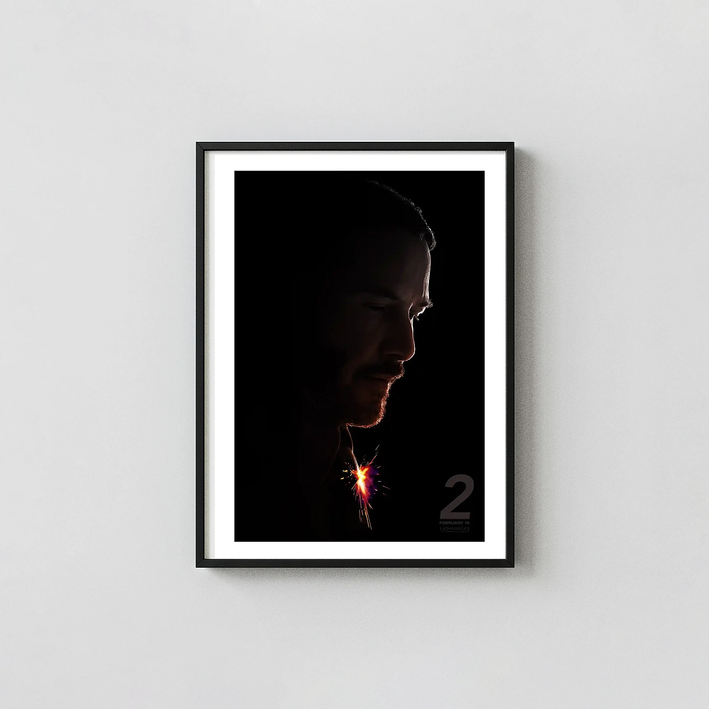John Wick Chapter 2 Movie Poster Minimalist Spark Profile Art - movie poster wall art print