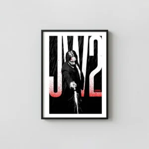 John Wick: Chapter 2 | Movie Poster | High-Contrast Graphic Novel Art Action & Adventure Movie Posters xe2x80x93 Portrait Frame Wall Art Mockup | MerchFuse