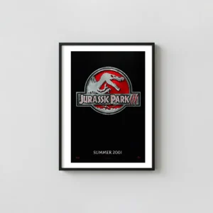 Jurassic Park III | Movie Poster | Official Spinosaurus Logo Jurassic Park Movie Posters xe2x80x93 Portrait Frame Wall Art Mockup | MerchFuse