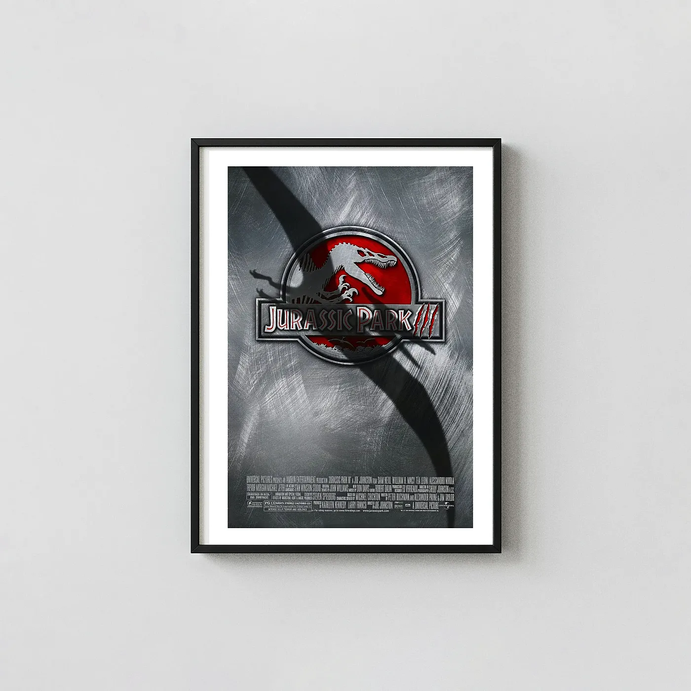 Jurassic Park III Movie Poster Metallic Spinosaurus Logo - movie poster wall art print