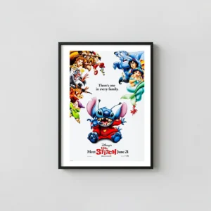 Lilo & Stitch | Movie Poster | Iconic Teaser with Disney Characters Animation and Anime Posters xe2x80x93 Portrait Frame Wall Art Mockup | MerchFuse