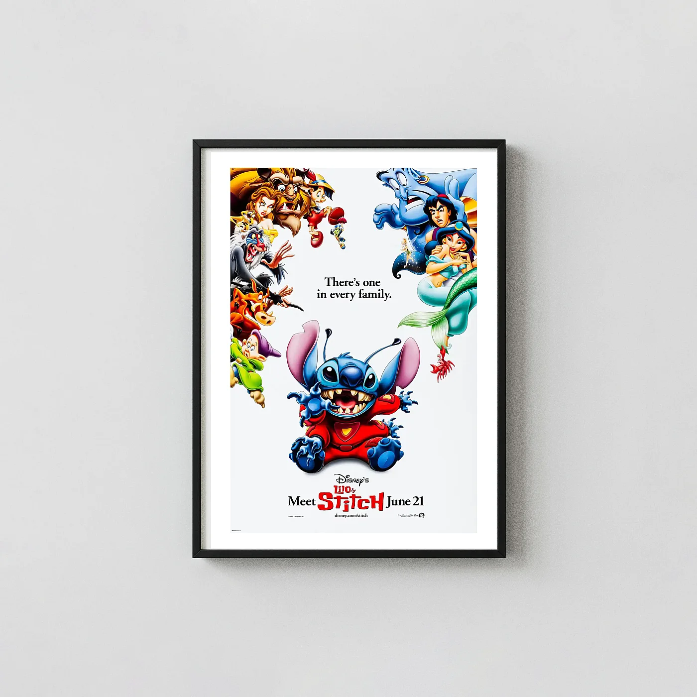 Lilo & Stitch | Movie Poster | Iconic Teaser with Disney Characters Animation and Anime Posters xe2x80x93 Portrait Frame Wall Art Mockup | MerchFuse