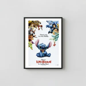 Lilo & Stitch | Disney Movie Poster | Stitch vs Classic Characters Animation and Anime Posters xe2x80x93 Portrait Frame Wall Art Mockup | MerchFuse