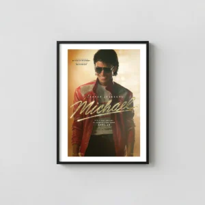 Michael | Movie Poster | Jaafar Jackson Biopic Wall Movie Posters xe2x80x93 Portrait Frame Wall Art Mockup | MerchFuse