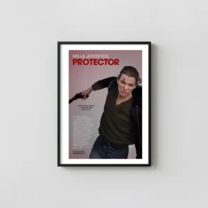 Protector (Milla Jovovich) | Action Movie Poster | Intense Mother Wall Action & Adventure Movie Posters xe2x80x93 Portrait Frame Wall Art Mockup | MerchFuse