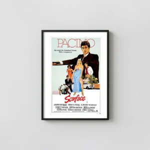 Scarface | Movie Poster | Classic Al Pacino Tony Montana Wall Cult Classic Movies Posters xe2x80x93 Portrait Frame Wall Art Mockup | MerchFuse
