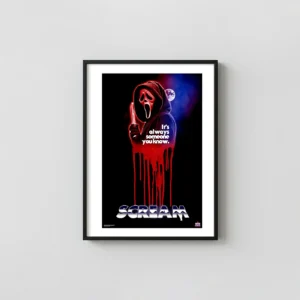 Scream (2022) | Horror Movie Poster | Ghostface Killer Red Dripping Art Horror Movies Posters xe2x80x93 Portrait Frame Wall Art Mockup | MerchFuse