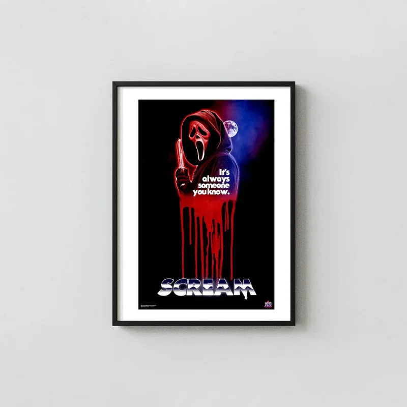 Scream (2022) | Horror Movie Poster | Ghostface Killer Red Dripping Art