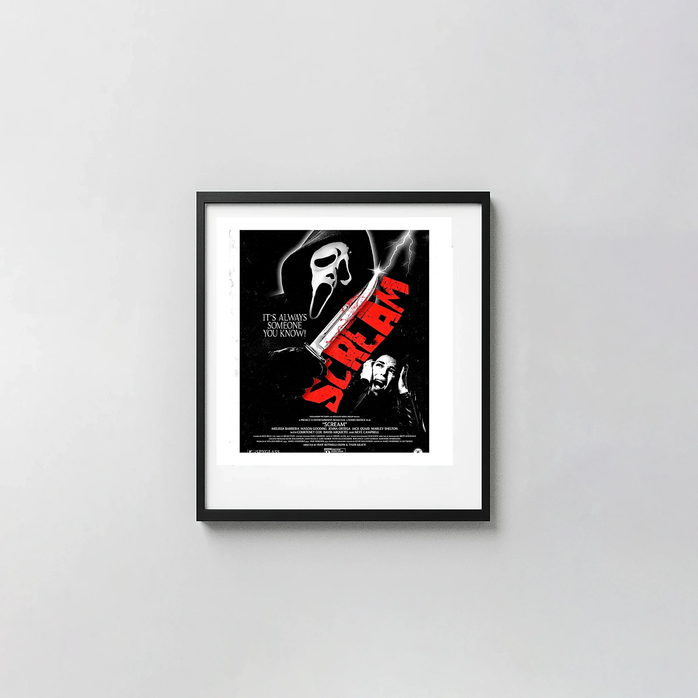 Scream (2022) Horror Movie Poster Ghostface Knife Retro - movie poster wall art print