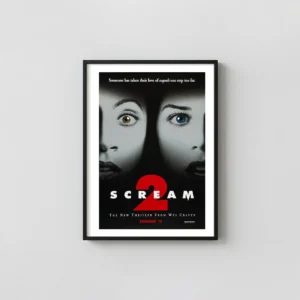 Scream 2 | Movie Poster | Original 1997 Horror Film Wall Horror Movies Posters xe2x80x93 Portrait Frame Wall Art Mockup | MerchFuse