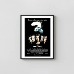 Scream 3 | Movie Poster | Glowing Ghostface Eye Horror Horror Movies Posters xe2x80x93 Portrait Frame Wall Art Mockup | MerchFuse