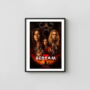 Scream 7 | Movie Poster | Ghostface, Sidney Prescott & Gale Wall Horror Movies Posters xe2x80x93 Portrait Frame Wall Art Mockup | MerchFuse