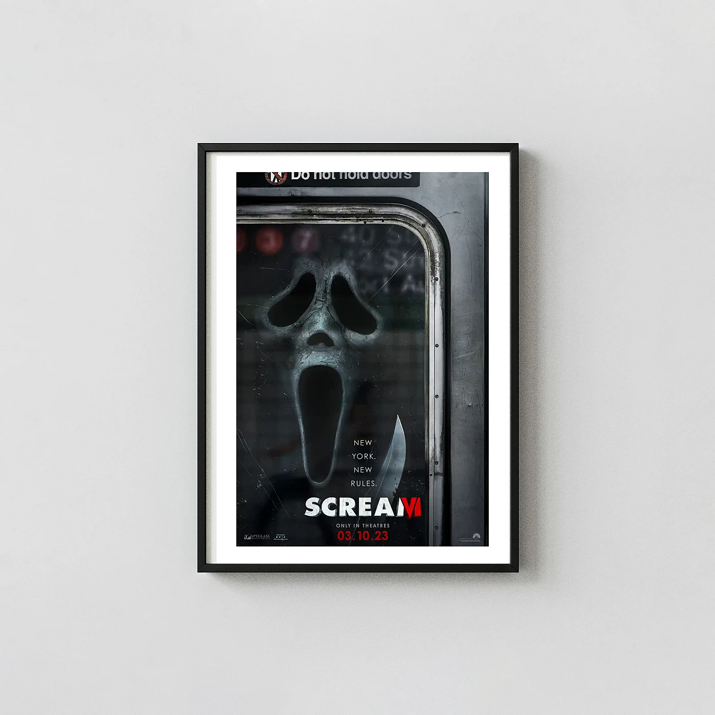 Scream VI Movie Poster Ghostface Subway Car Door Art - movie poster wall art print