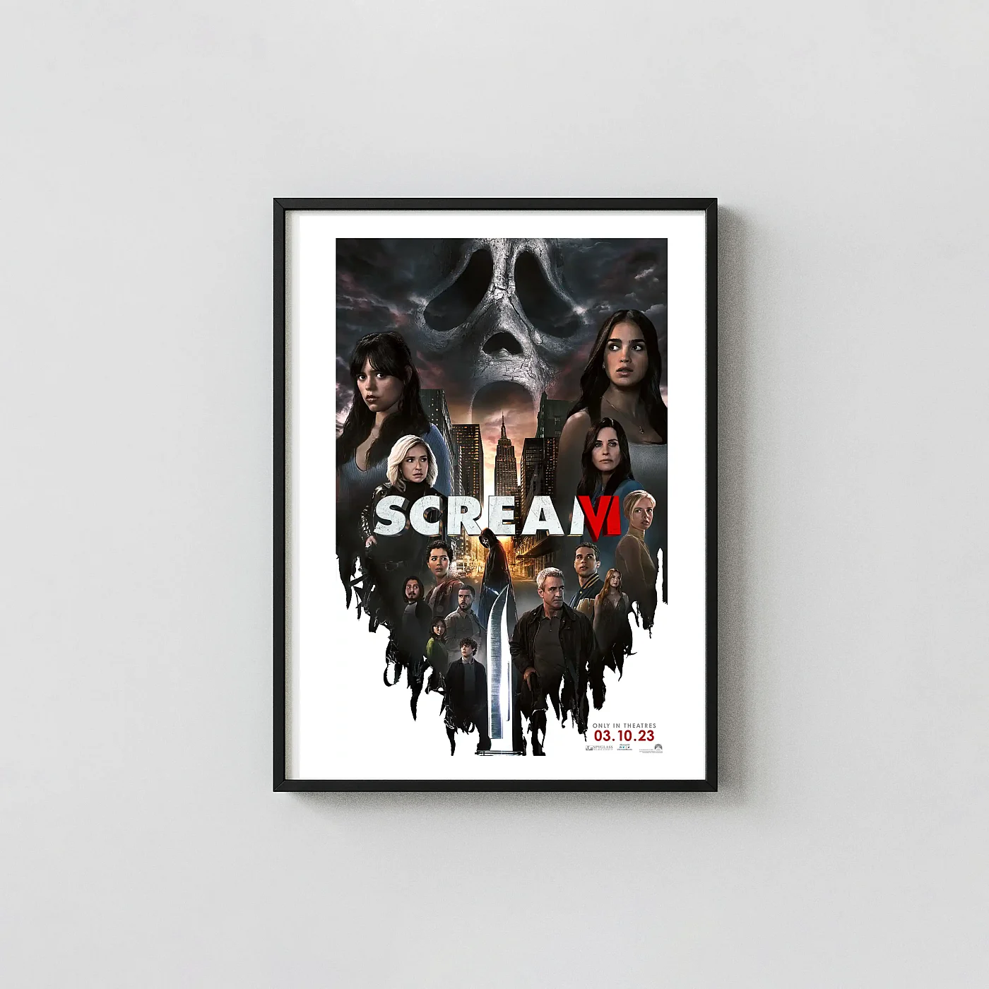 Scream VI Horror Movie Poster Ghostface & Full Cast New York Art - movie poster wall art print