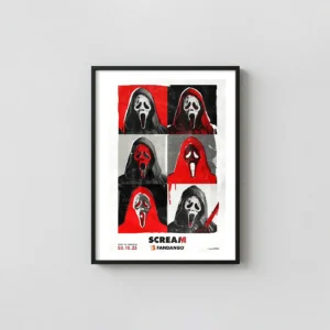 Scream VI | Movie Poster | Ghostface Collage Horror Horror Movies Posters xe2x80x93 Portrait Frame Wall Art Mockup | MerchFuse