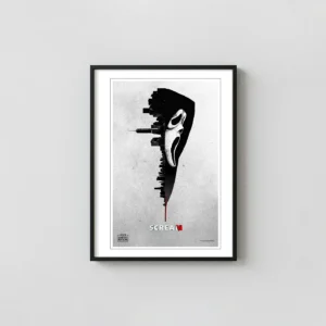 Scream VI | Horror Movie Poster | Ghostface Skyline Mask Art Horror Movies Posters xe2x80x93 Portrait Frame Wall Art Mockup | MerchFuse