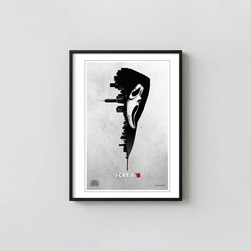 Scream VI | Horror Movie Poster | Ghostface Skyline Mask Art