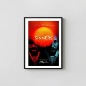 Sinners 2025 | Movie Poster | Michael B. Jordan Dual Identity Art Action & Adventure Movie Posters xe2x80x93 Portrait Frame Wall Art Mockup | MerchFuse
