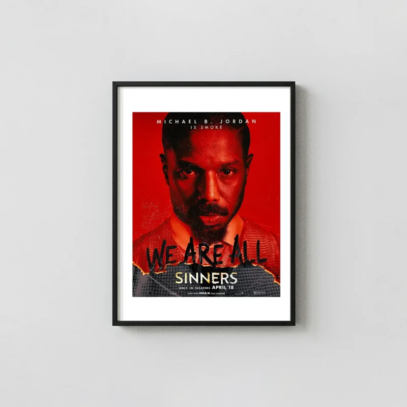 Sinners (2025) Michael B. Jordan Movie Poster | Intense Red Key Art