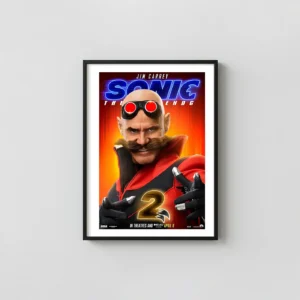 Dr. Robotnik (Jim Carrey) | Movie Poster | Sonic the Hedgehog 2 Movie Posters xe2x80x93 Portrait Frame Wall Art Mockup | MerchFuse