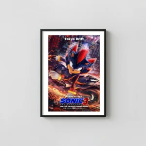 Shadow the Hedgehog | Movie Poster | Tokyo Drift Action Action & Adventure Movie Posters xe2x80x93 Portrait Frame Wall Art Mockup | MerchFuse