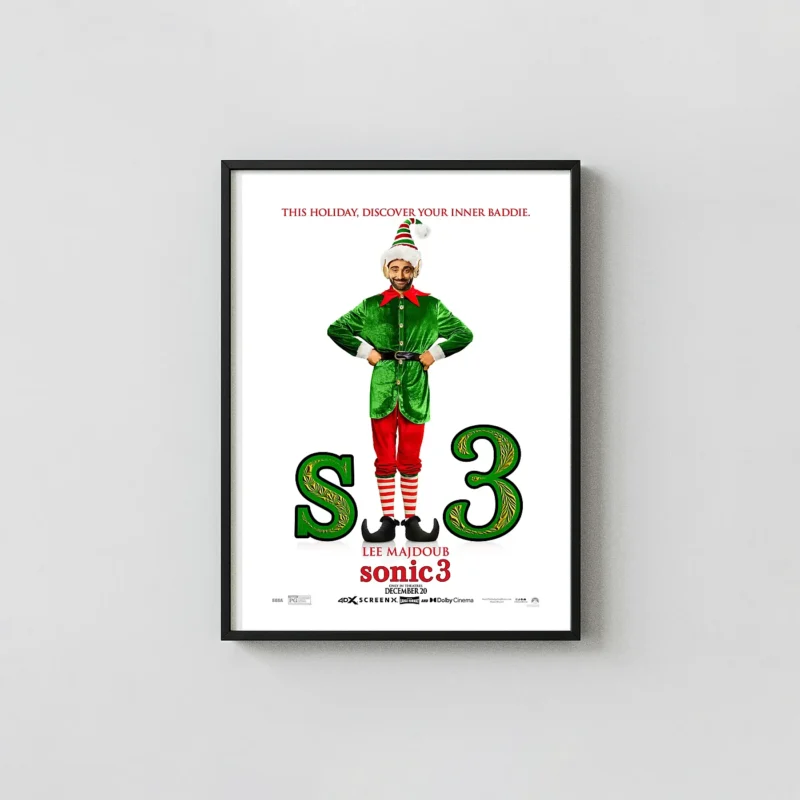 Sonic the Hedgehog 3 | Movie Poster | Agent Stone Christmas Elf Art