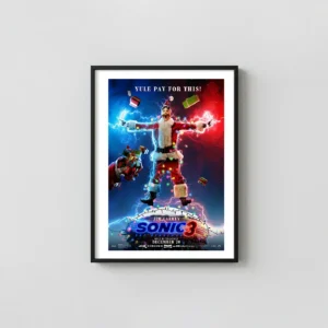 Sonic 3 | Movie Poster | Dr. Robotnik Santa Claus Movie Posters xe2x80x93 Portrait Frame Wall Art Mockup | MerchFuse