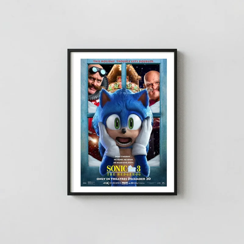 Sonic the Hedgehog 3 | Movie Poster | Holiday Window Scene Art
