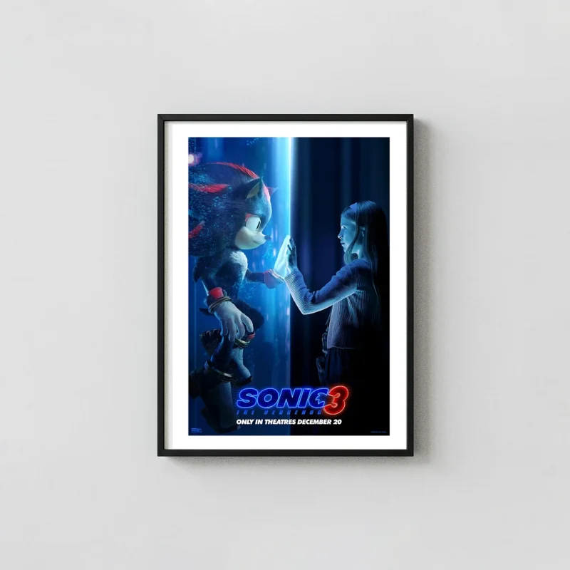 Sonic the Hedgehog 3 | Movie Poster | Shadow & Maria Touching Hands Art