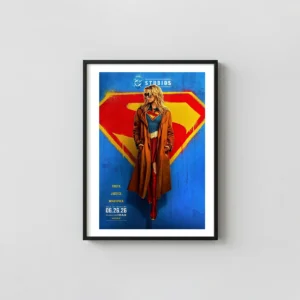 Supergirl (DC Film) | Movie Poster | Trench Coat Graffiti Animation and Anime Posters xe2x80x93 Portrait Frame Wall Art Mockup | MerchFuse