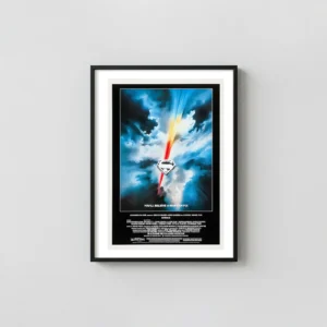 Superman 1978 | Movie Poster | Iconic S Shield Logo Wall Movie Posters xe2x80x93 Portrait Frame Wall Art Mockup | MerchFuse