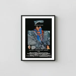 Superman: The Movie (1978) | Classic Film Poster | Christopher Reeve Flying Movie Posters xe2x80x93 Portrait Frame Wall Art Mockup | MerchFuse