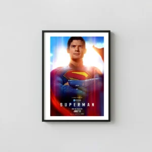 Superman (2025) | Movie Poster | Heroic Close-Up Wall Movie Posters xe2x80x93 Portrait Frame Wall Art Mockup | MerchFuse