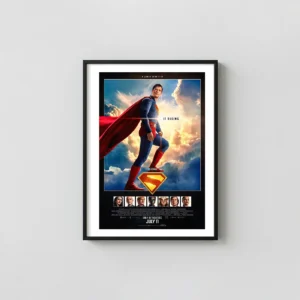 Superman (2025) | Official Movie Poster | DC Universe Wall Movie Posters xe2x80x93 Portrait Frame Wall Art Mockup | MerchFuse